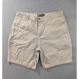 Chaps Ralph Lauren Shorts Mens Size 40 Beige Chino Flat Front 100% Cotton